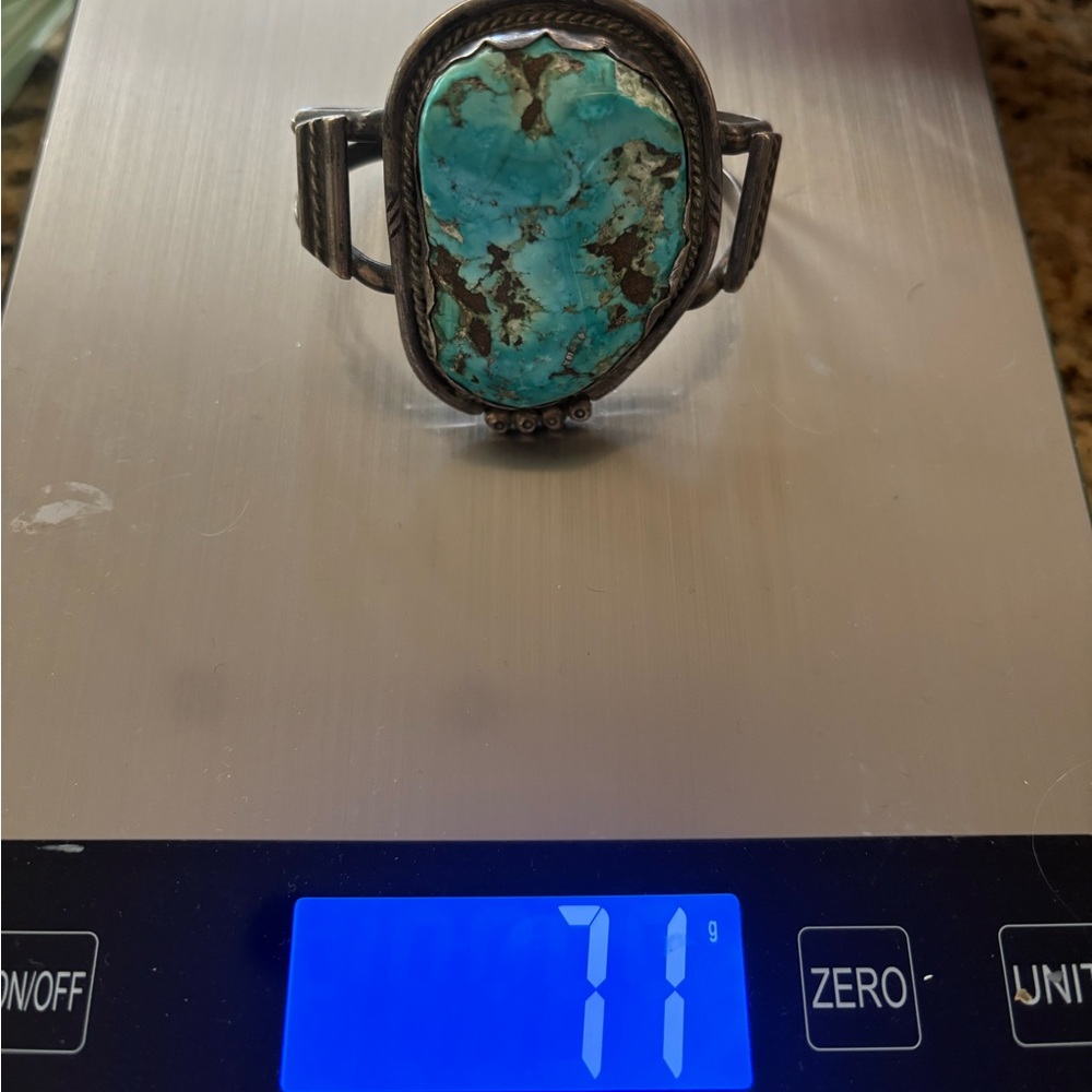 Turquoise and Silver Statement Bracelet - Picture 5 of 5